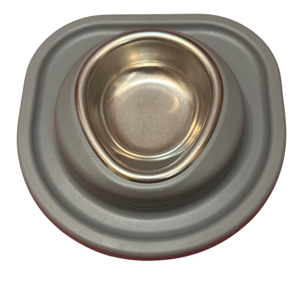 PetComfort by WeatherTech Elevated Pet Bowl Gray Silicone‎ Base Stainless Dish
